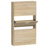 Schoenenkast 59x17x108 cm bewerkt hout eikenkleurig - AllerleiShop