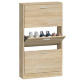 Schoenenkast 59x17x108 cm bewerkt hout eikenkleurig - AllerleiShop