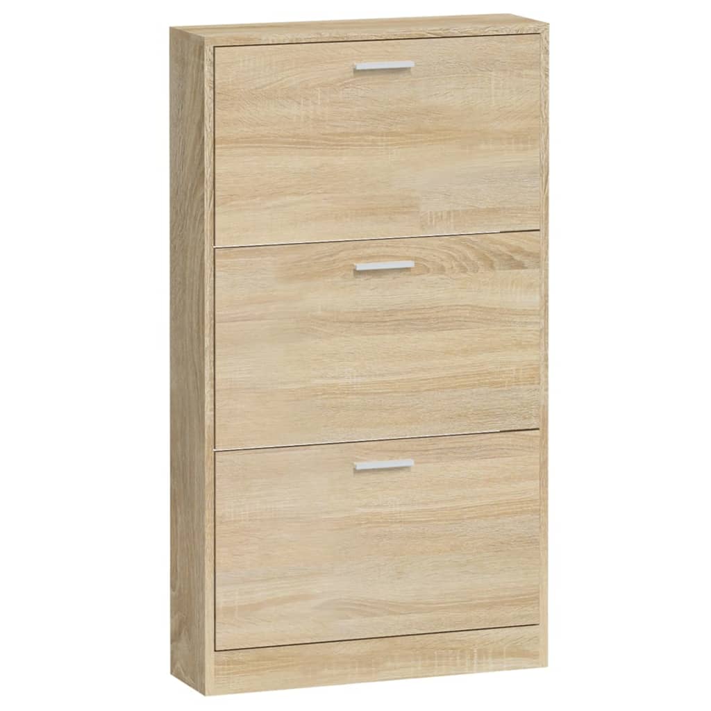 Schoenenkast 59x17x108 cm bewerkt hout eikenkleurig - AllerleiShop