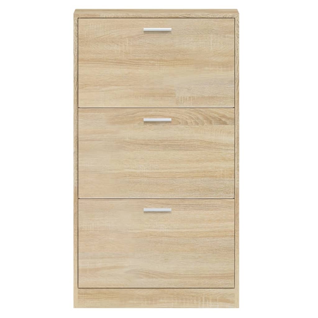 Schoenenkast 59x17x108 cm bewerkt hout eikenkleurig - AllerleiShop