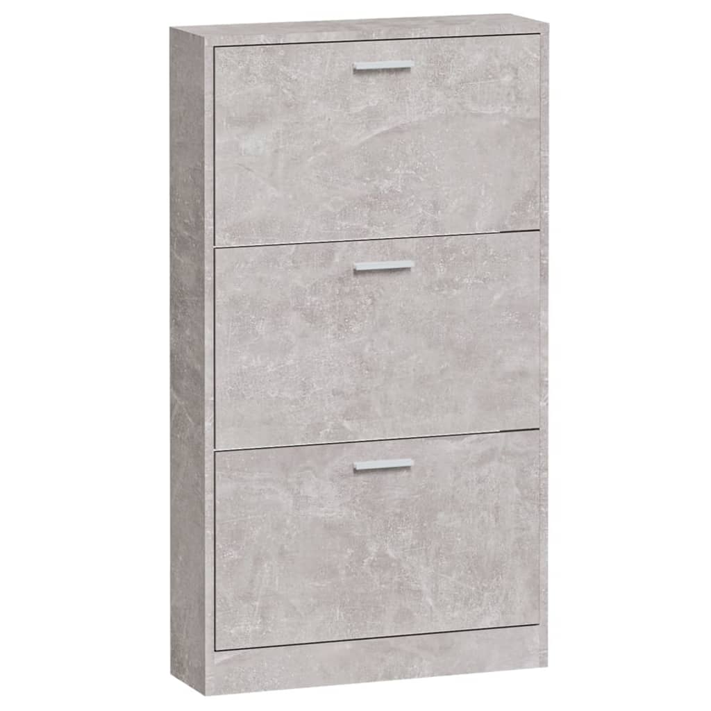 Schoenenkast 59x17x108 cm bewerkt hout betongrijs - AllerleiShop