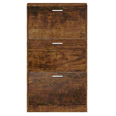 Schoenenkast 59x17x108 cm bewerkt hout gerookt eikenkleurig - AllerleiShop