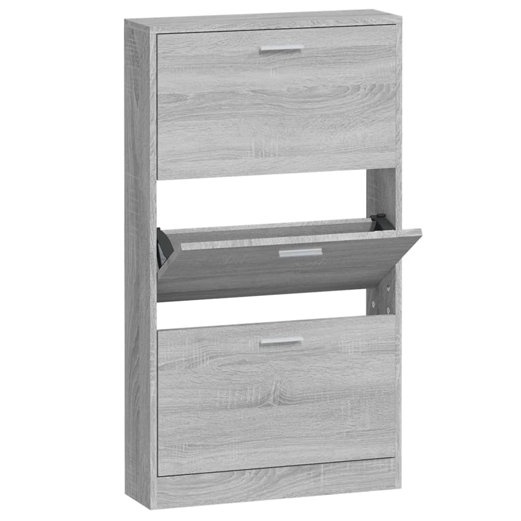 Schoenenkast 59x17x108 cm bewerkt hout grijs sonoma - AllerleiShop