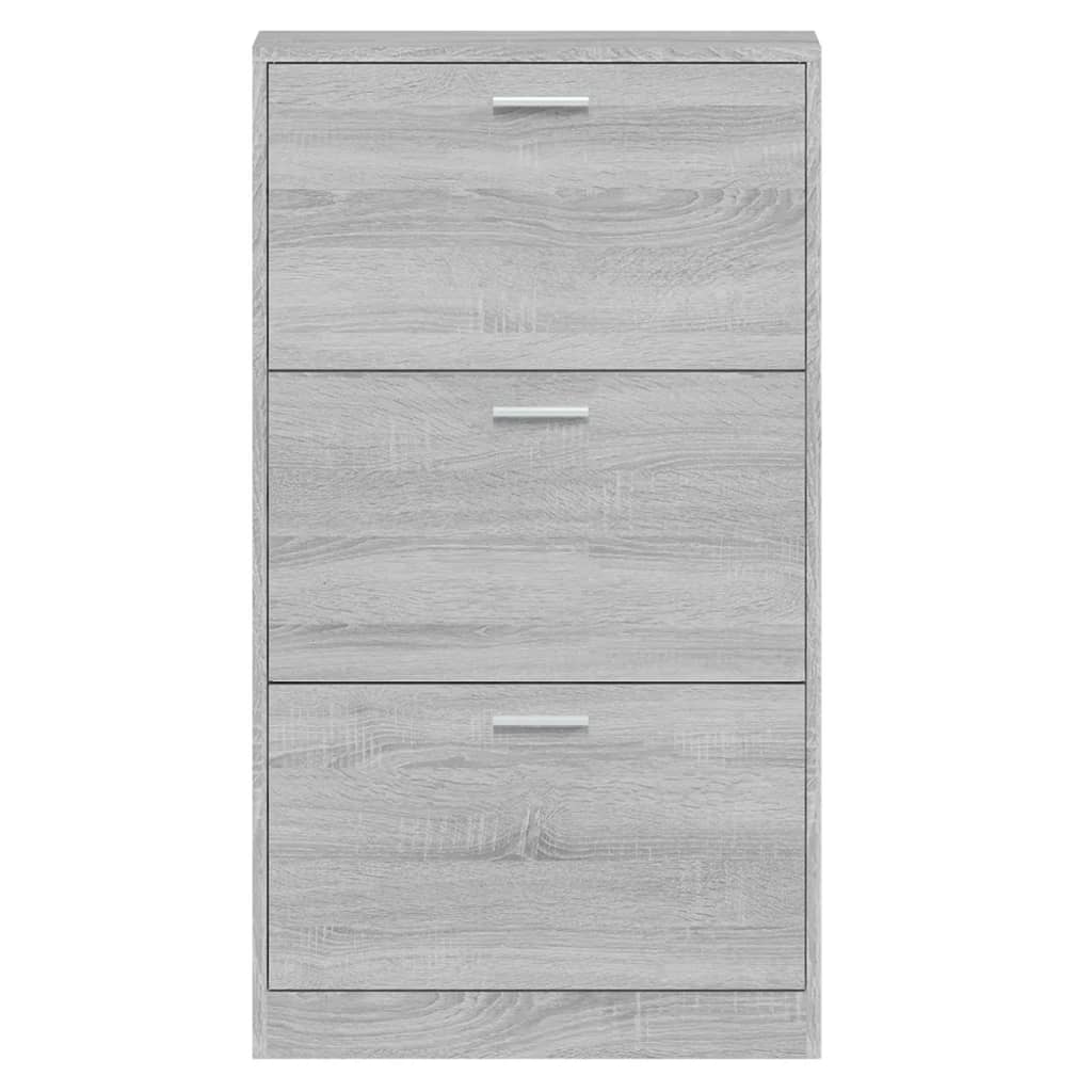 Schoenenkast 59x17x108 cm bewerkt hout grijs sonoma - AllerleiShop