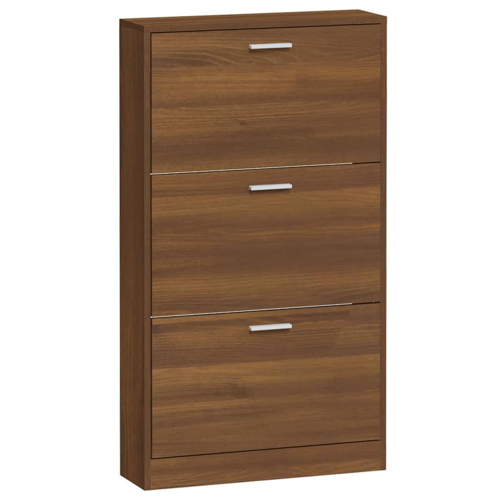 Schoenenkast 59x17x108 cm bewerkt hout bruin eikenkleur - AllerleiShop