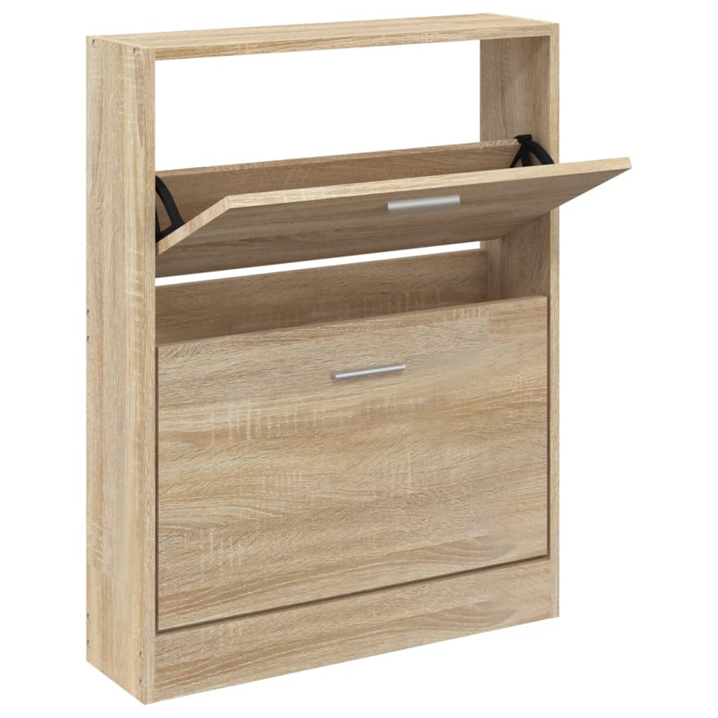 Schoenenkast 59x17x81 cm bewerkt hout eikenkleurig - AllerleiShop