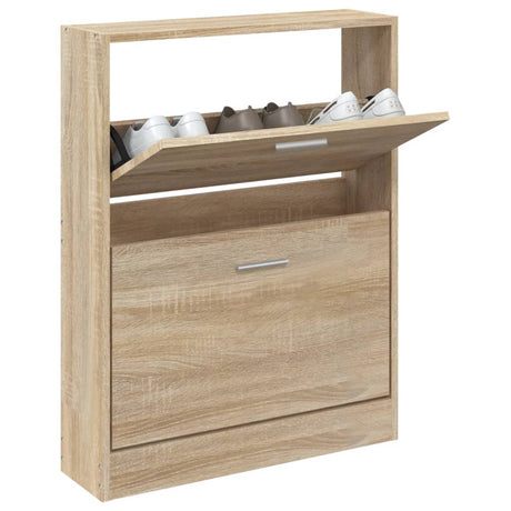 Schoenenkast 59x17x81 cm bewerkt hout eikenkleurig - AllerleiShop