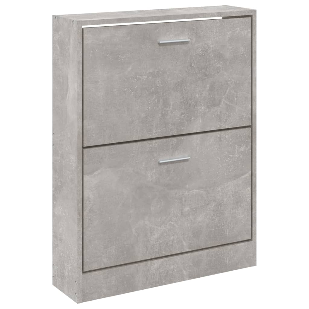 Schoenenkast 59x17x81 cm bewerkt hout betongrijs - AllerleiShop