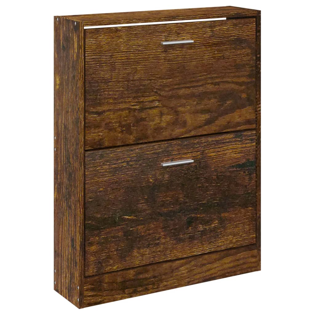 Schoenenkast 59x17x81 cm bewerkt hout gerookt eikenkleurig - AllerleiShop