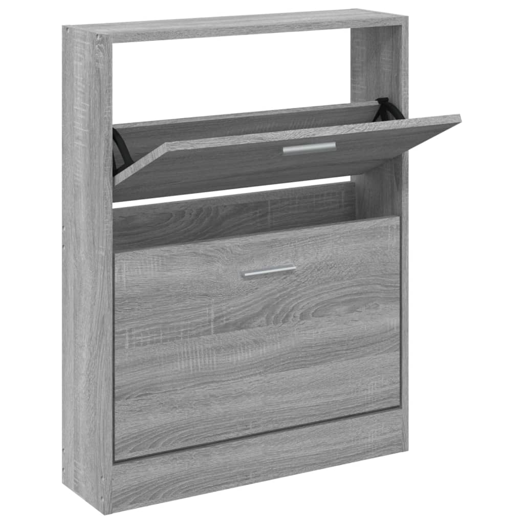 Schoenenkast 59x17x81 cm bewerkt hout grijs sonoma - AllerleiShop