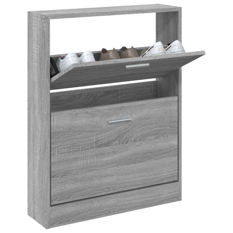 Schoenenkast 59x17x81 cm bewerkt hout grijs sonoma - AllerleiShop