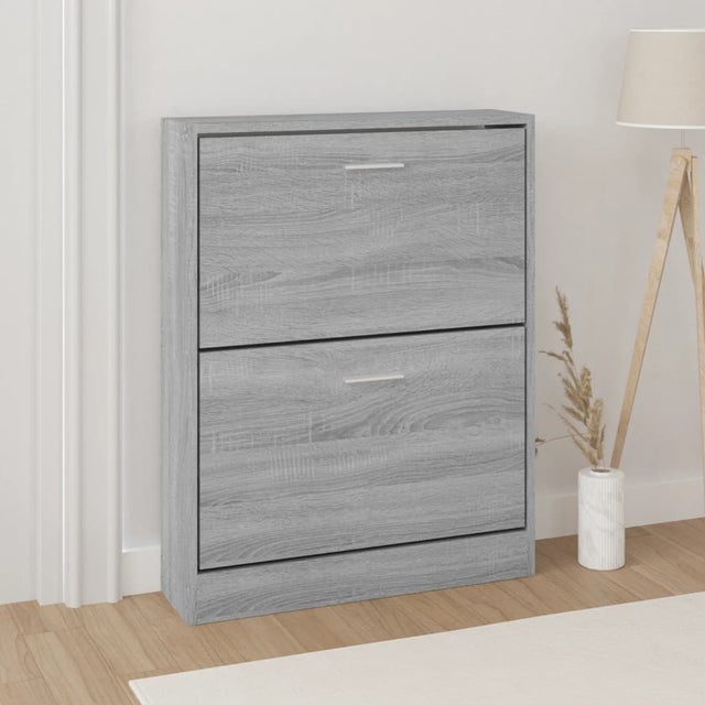 Schoenenkast 59x17x81 cm bewerkt hout grijs sonoma - AllerleiShop