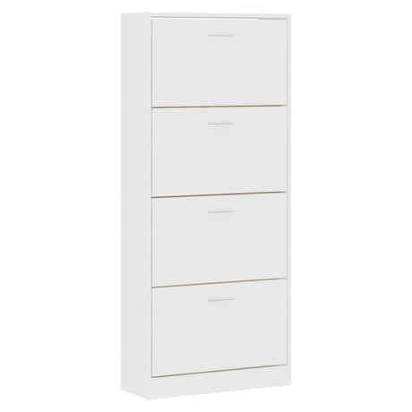 Schoenenkast 63x24x147 cm bewerkt hout wit - AllerleiShop