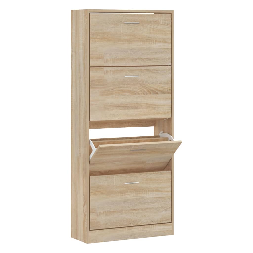 Schoenenkast 63x24x147 cm bewerkt hout sonoma eikenkleurig - AllerleiShop