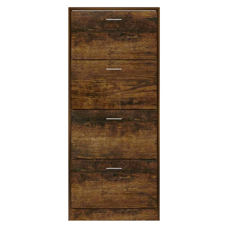 Schoenenkast 63x24x147 cm bewerkt hout gerookt eikenkleurig - AllerleiShop