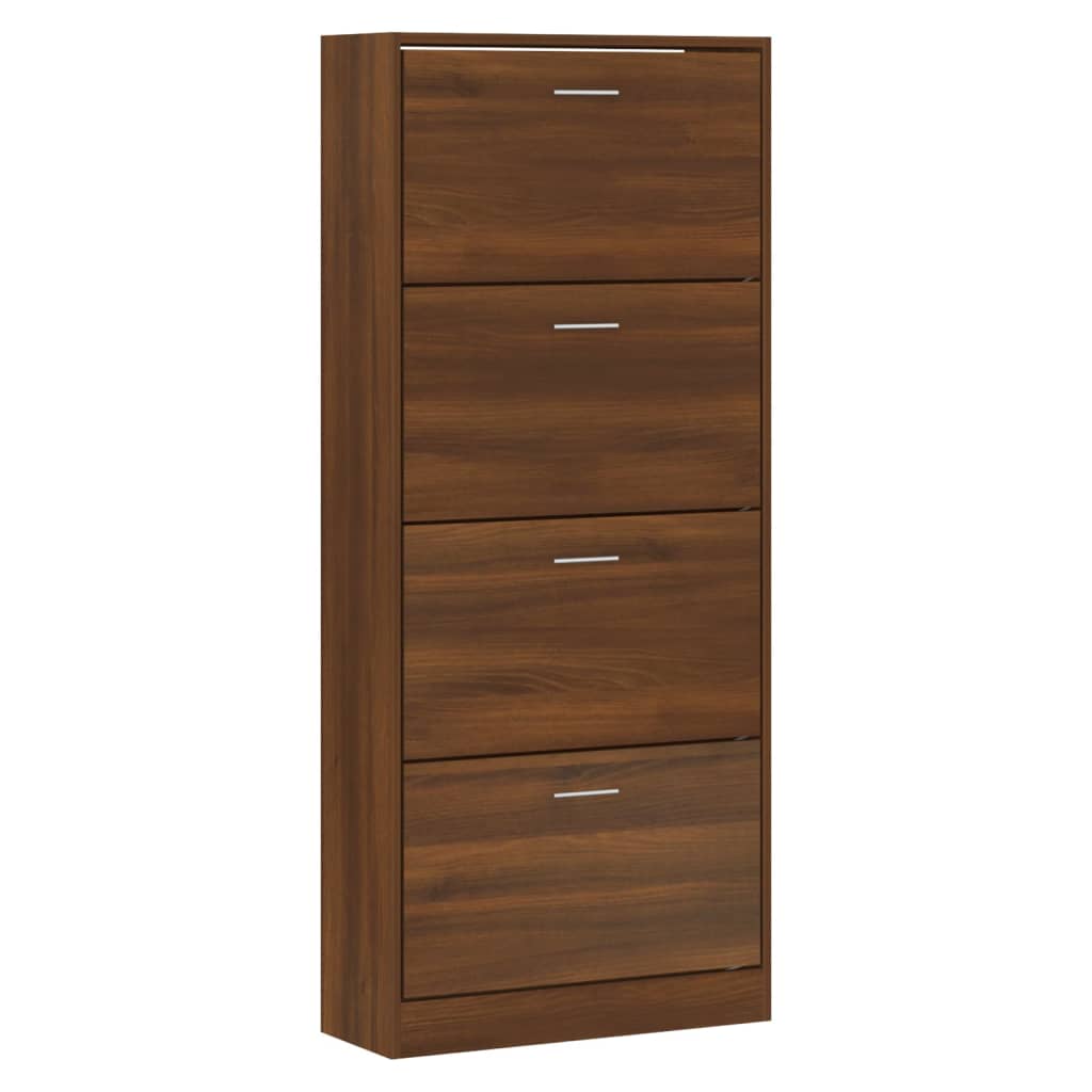 Schoenenkast 63x24x147 cm bewerkt hout bruin eikenkleur - AllerleiShop