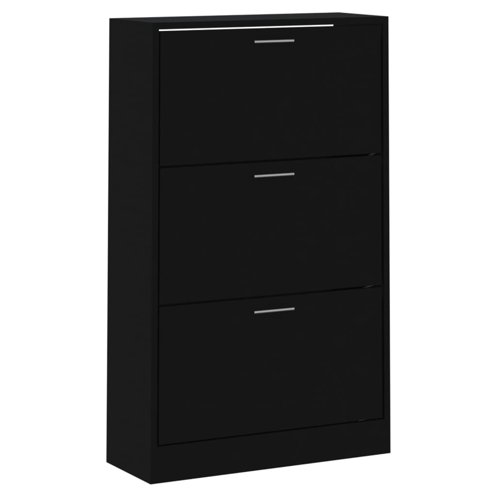 Schoenenkast 63x24x103 cm bewerkt hout zwart - AllerleiShop