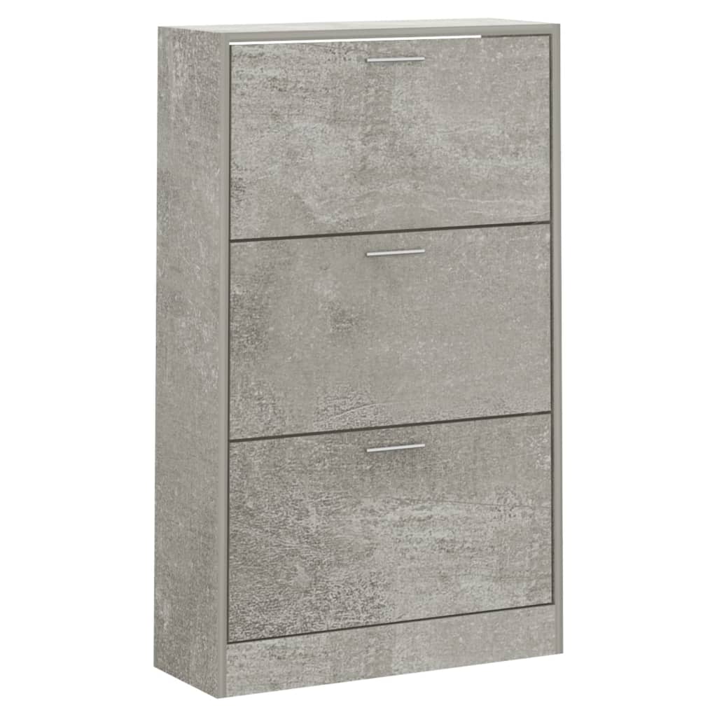 Schoenenkast 63x24x103 cm bewerkt hout betongrijs - AllerleiShop