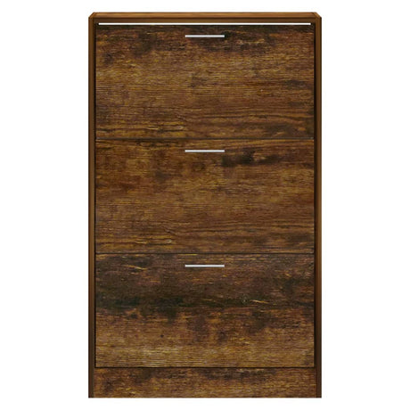 Schoenenkast 63x24x103 cm bewerkt hout gerookt eikenkleurig - AllerleiShop