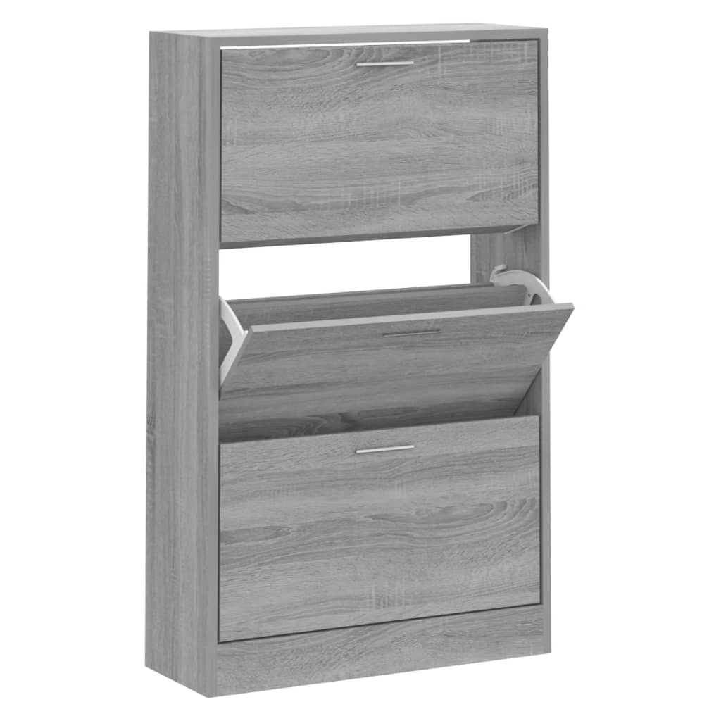 Schoenenkast 63x24x103 cm bewerkt hout grijs sonoma - AllerleiShop