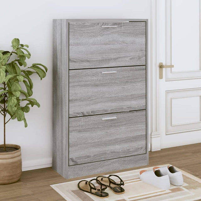 Schoenenkast 63x24x103 cm bewerkt hout grijs sonoma - AllerleiShop