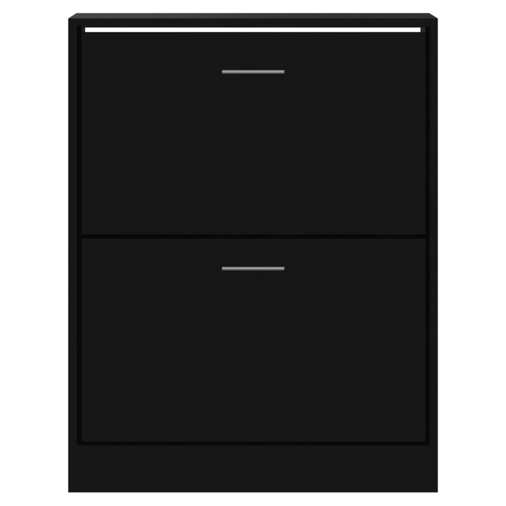 Schoenenkast 63x24x81 cm bewerkt hout zwart - AllerleiShop