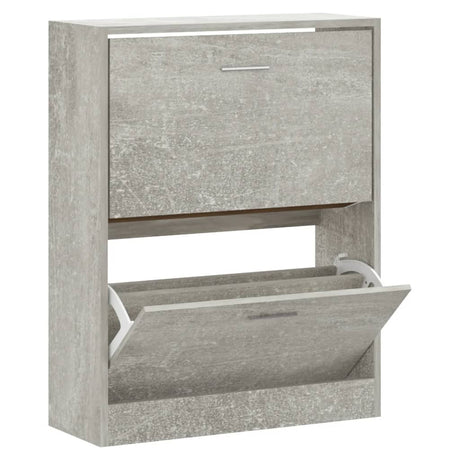 Schoenenkast 63x24x81 cm bewerkt hout betongrijs - AllerleiShop