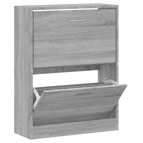 Schoenenkast 63x24x81 cm bewerkt hout grijs sonoma - AllerleiShop