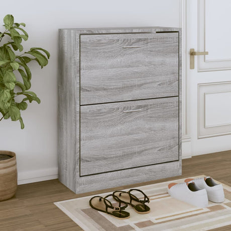 Schoenenkast 63x24x81 cm bewerkt hout grijs sonoma - AllerleiShop