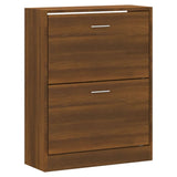 Schoenenkast 63x24x81 cm bewerkt hout bruin eikenkleur - AllerleiShop