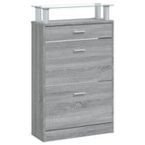 Schoenenkast 63x24x104 cm bewerkt hout grijs sonoma eikenkleur - AllerleiShop