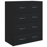 Dressoir met 4 lades 60x30,5x71 cm zwart - AllerleiShop