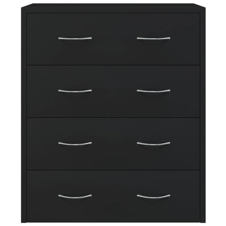 Dressoir met 4 lades 60x30,5x71 cm zwart - AllerleiShop