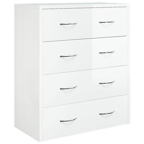 Dressoir met 4 lades 60x30,5x71 cm hoogglans wit - AllerleiShop