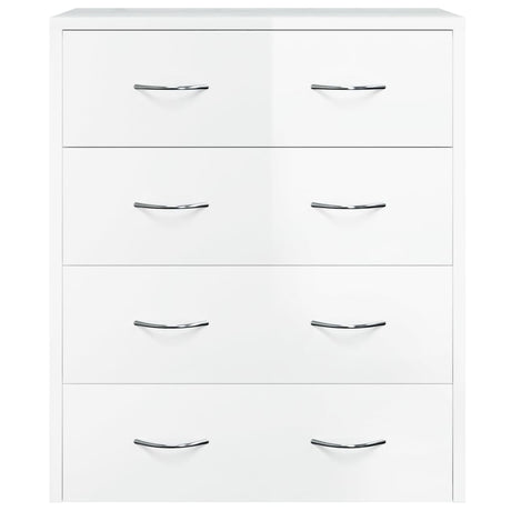 Dressoir met 4 lades 60x30,5x71 cm hoogglans wit - AllerleiShop