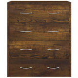 Dressoir met 4 lades 60x30,5x71 cm gerookt eiken - AllerleiShop