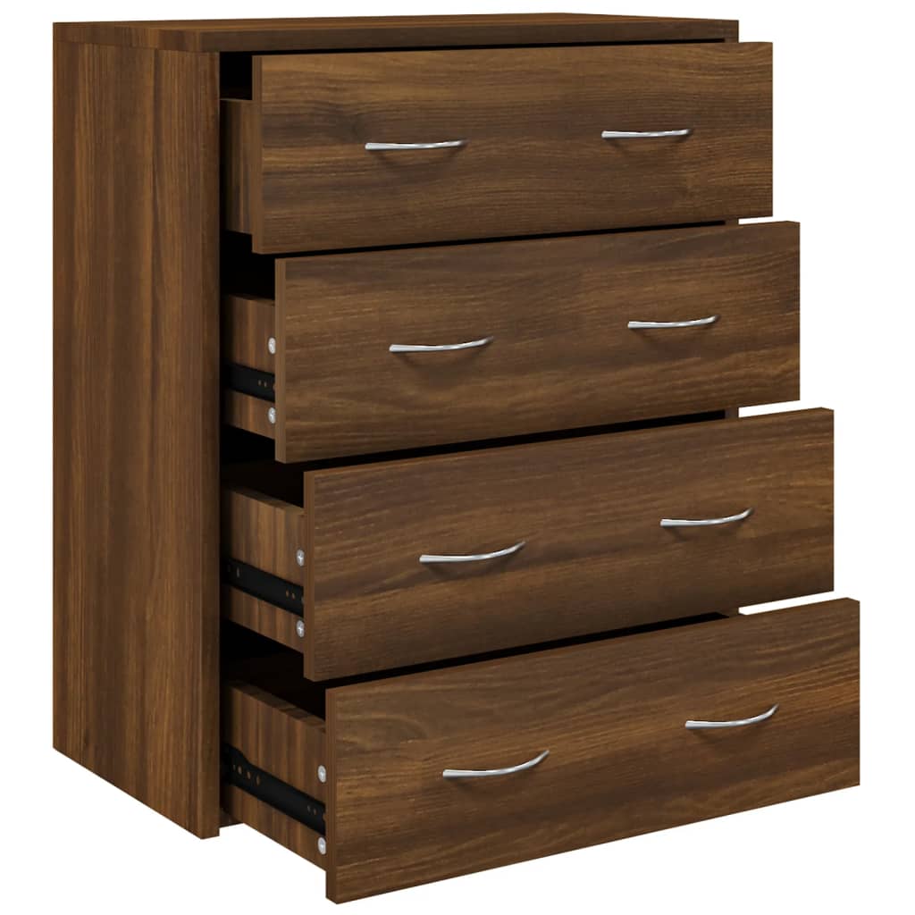 Dressoir met 4 lades 60x30,5x71 cm bruineiken - AllerleiShop