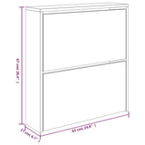 Schoenenkast met spiegel 2-laags 63x17x67 cm hoogglans wit - AllerleiShop