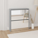 Schoenenkast met spiegel 2-laags 63x17x67 cm grijs sonoma - AllerleiShop