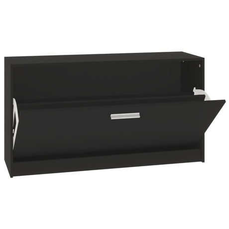 Schoenenbank 80x24x45 cm bewerkt hout zwart - AllerleiShop