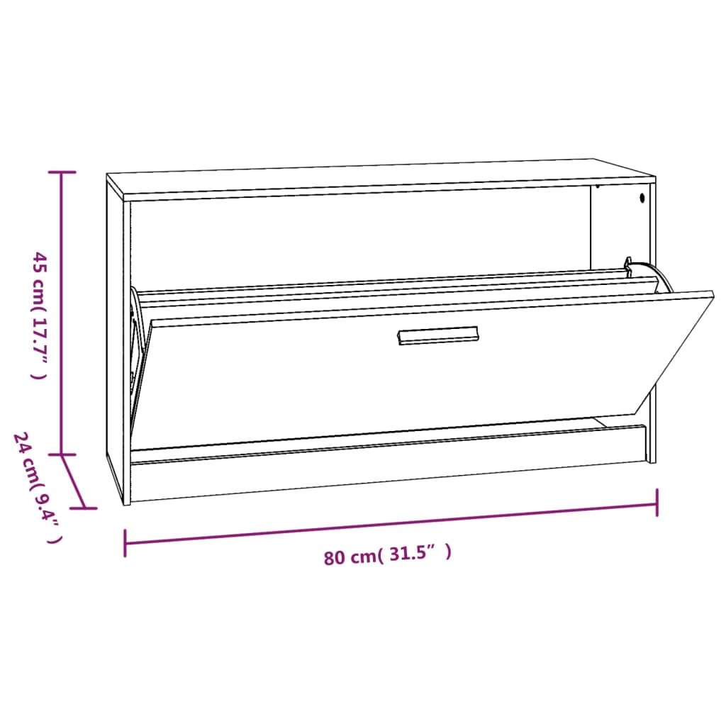 Schoenenbank 80x24x45 cm bewerkt hout zwart - AllerleiShop