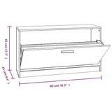 Schoenenbank 80x24x45 cm bewerkt hout zwart - AllerleiShop