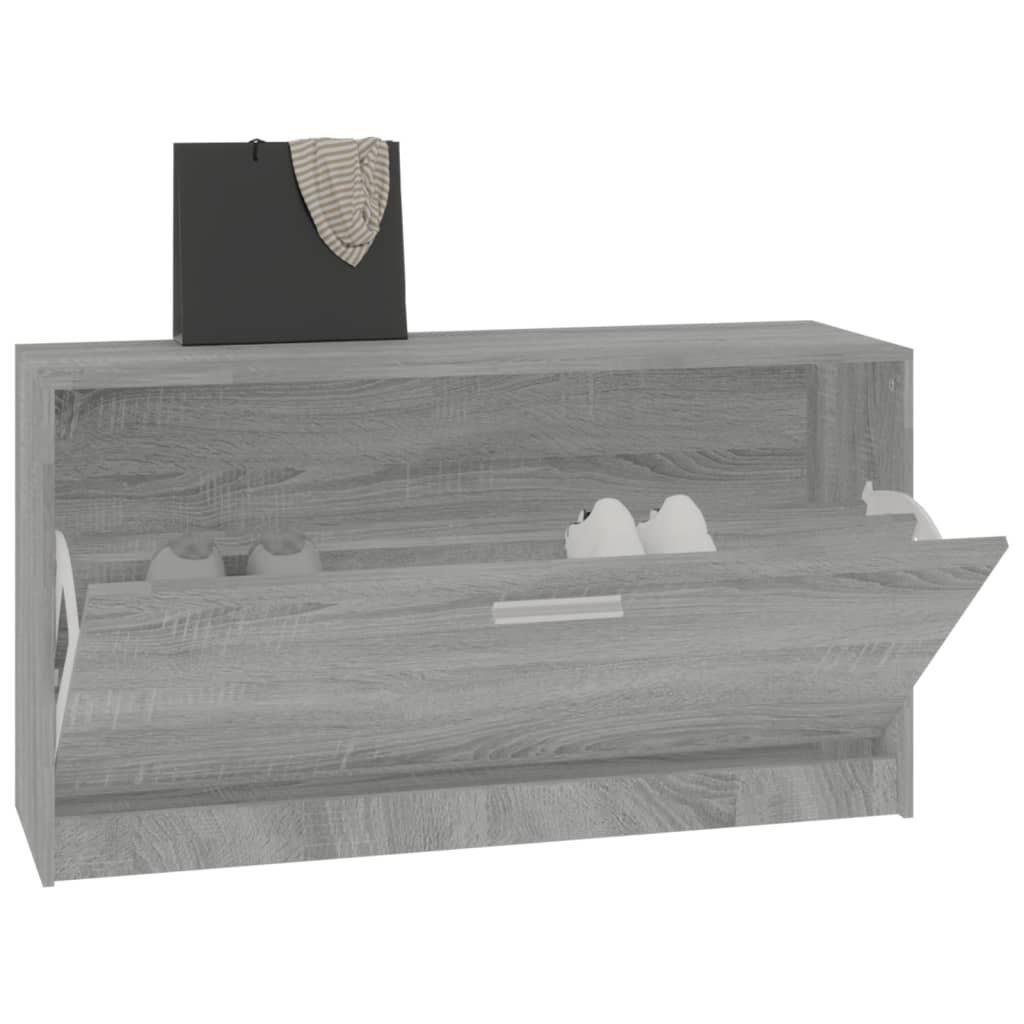 Schoenenbank 80x24x45 cm bewerkt hout grijs sonoma eikenkleur - AllerleiShop