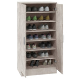 Schoenenkast 55x35x108 cm bewerkt hout betongrijs - AllerleiShop