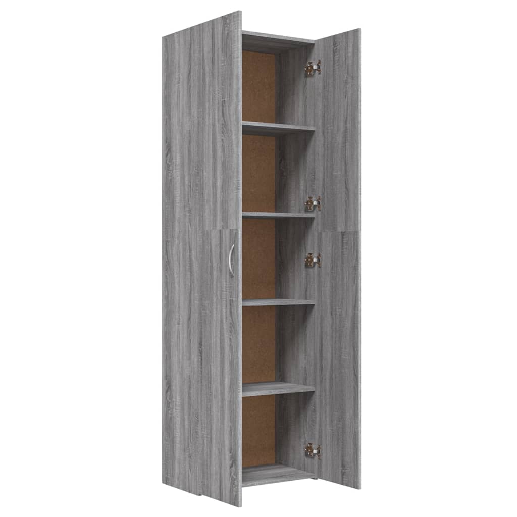 Kantoorkast 60x32x190 cm bewerkt hout grijs sonoma eikenkleurig - AllerleiShop