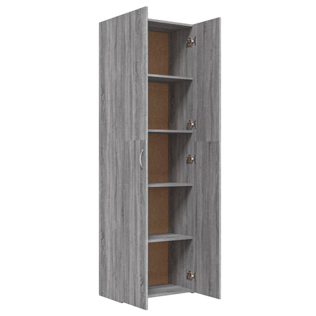 Kantoorkast 60x32x190 cm bewerkt hout grijs sonoma eikenkleurig - AllerleiShop