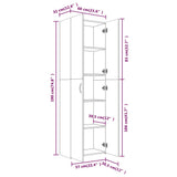 Kantoorkast 60x32x190 cm bewerkt hout grijs sonoma eikenkleurig - AllerleiShop