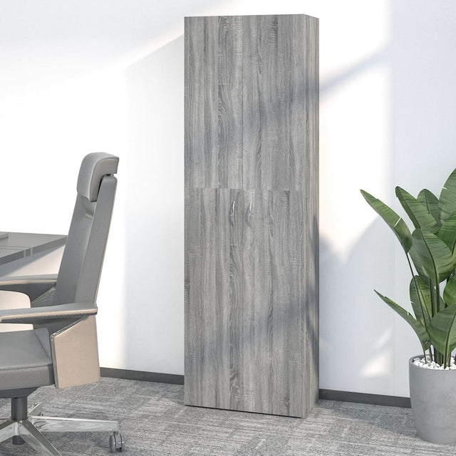 Kantoorkast 60x32x190 cm bewerkt hout grijs sonoma eikenkleurig - AllerleiShop