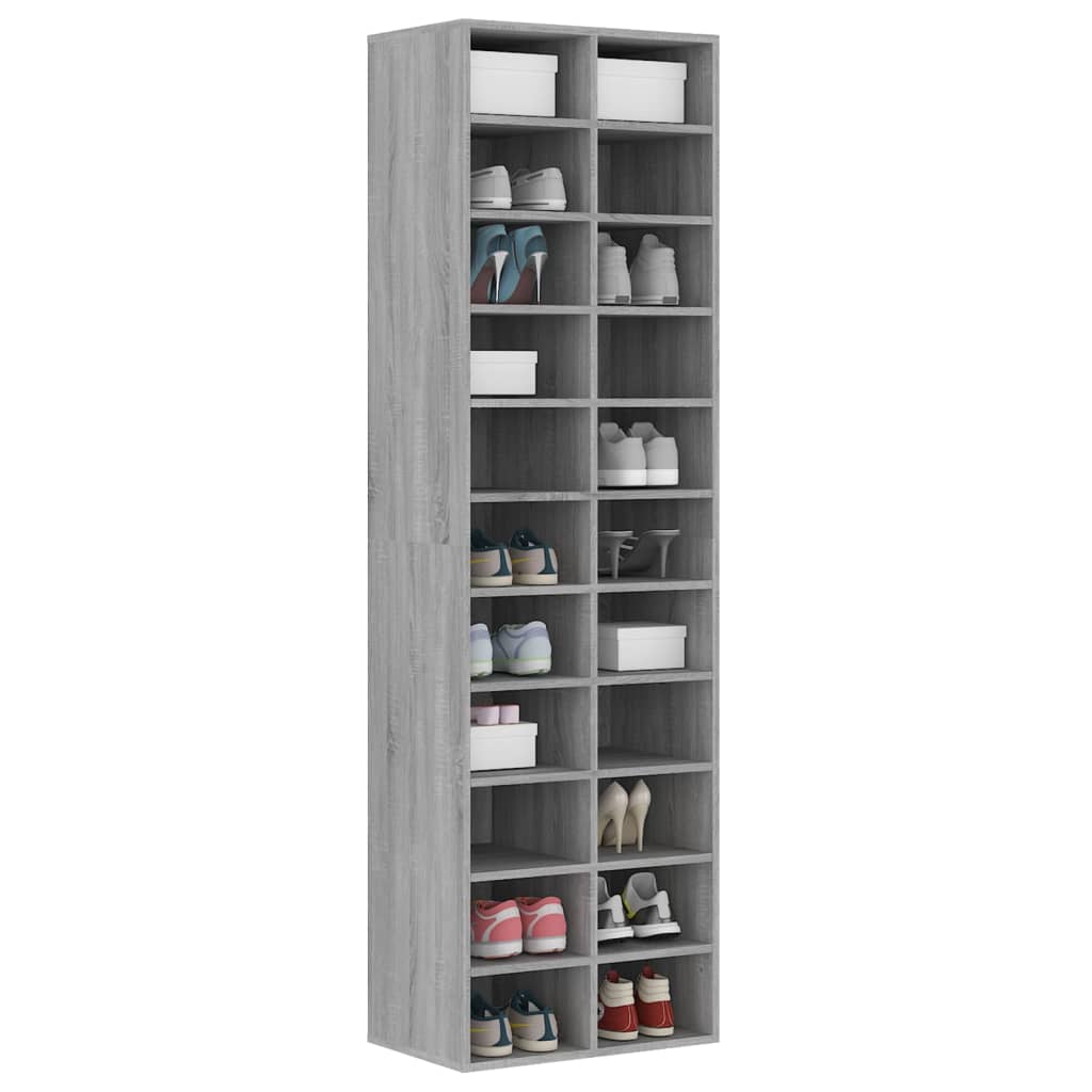 Schoenenkast 54x34x183 cm bewerkt hout grijs sonoma eikenkleur - AllerleiShop