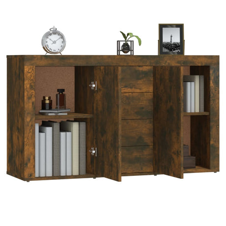 Dressoir 120x36x69 cm bewerkt hout gerookt eikenkleurig - AllerleiShop